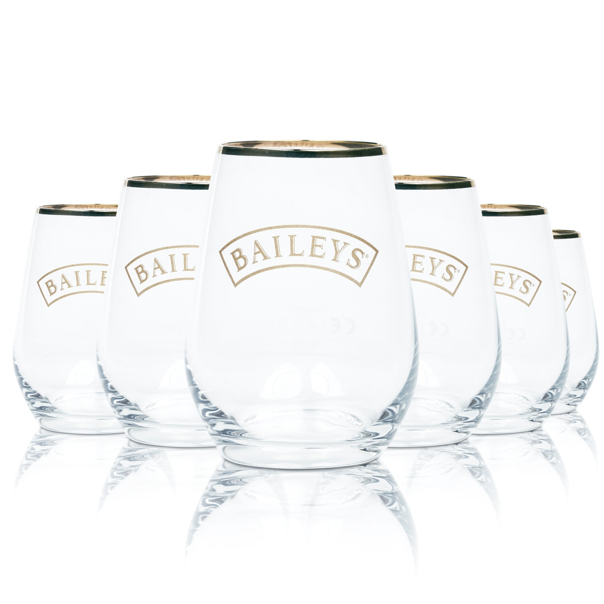 6 verres à dégustation Baileys 0,15 l, bord doré, verres à liqueur 4 cl, graduation, Gastr