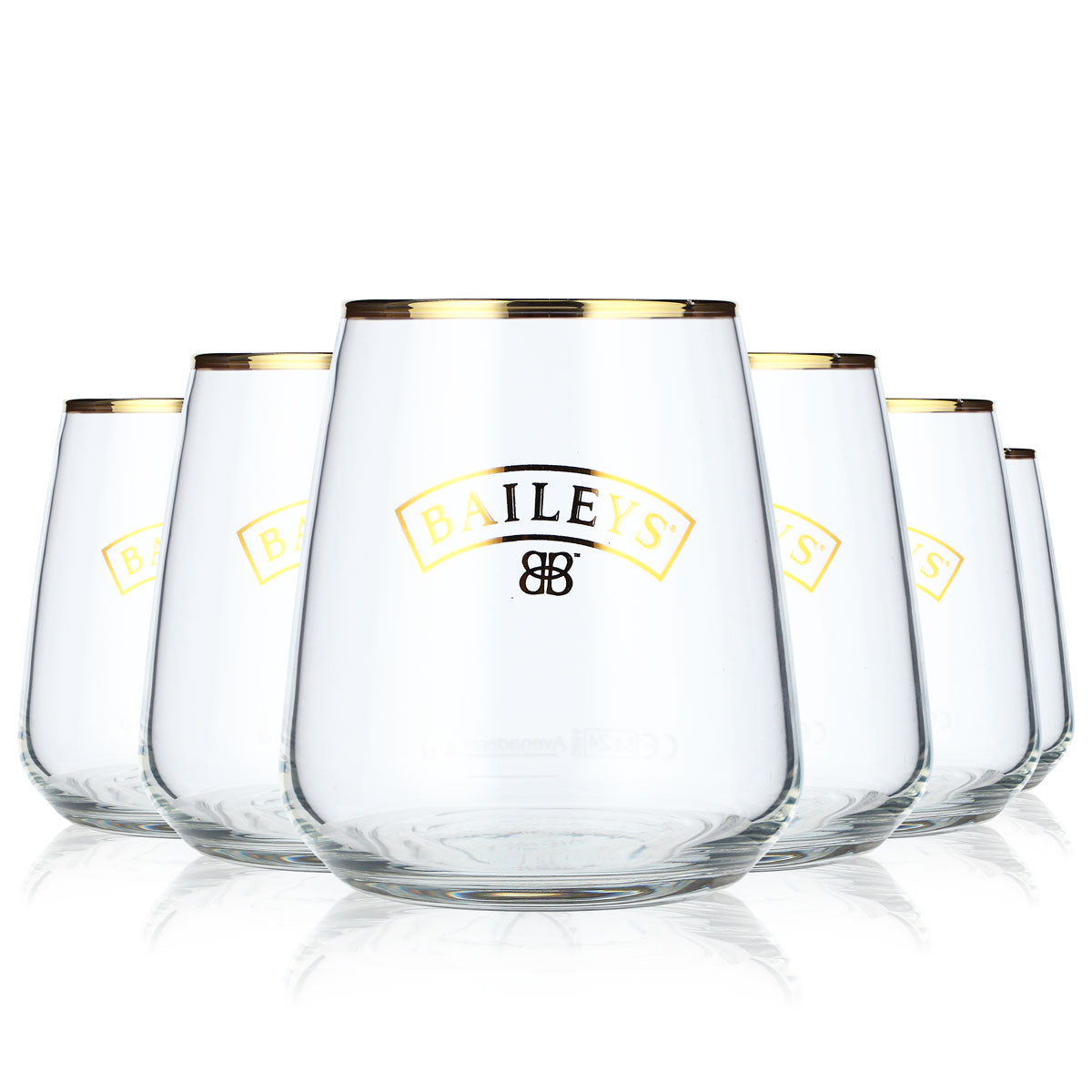 6 verres à liqueur Baileys 4 cl Verres à liqueur coniques Logo avec bord doré