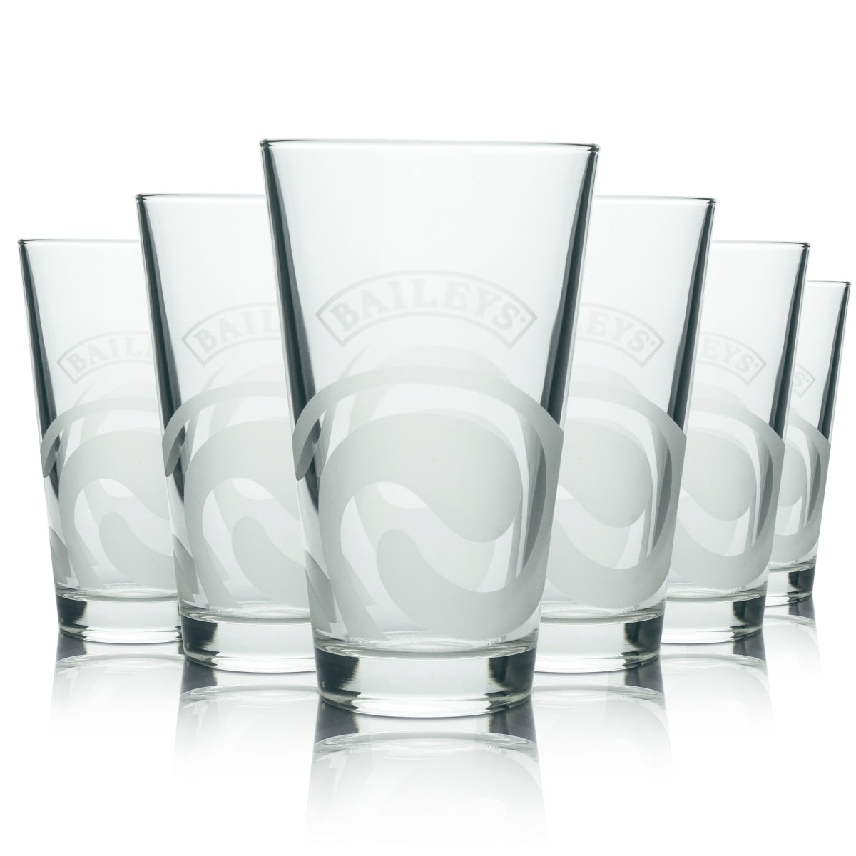 6 verres à long drink Baileys avec impression laiteuse