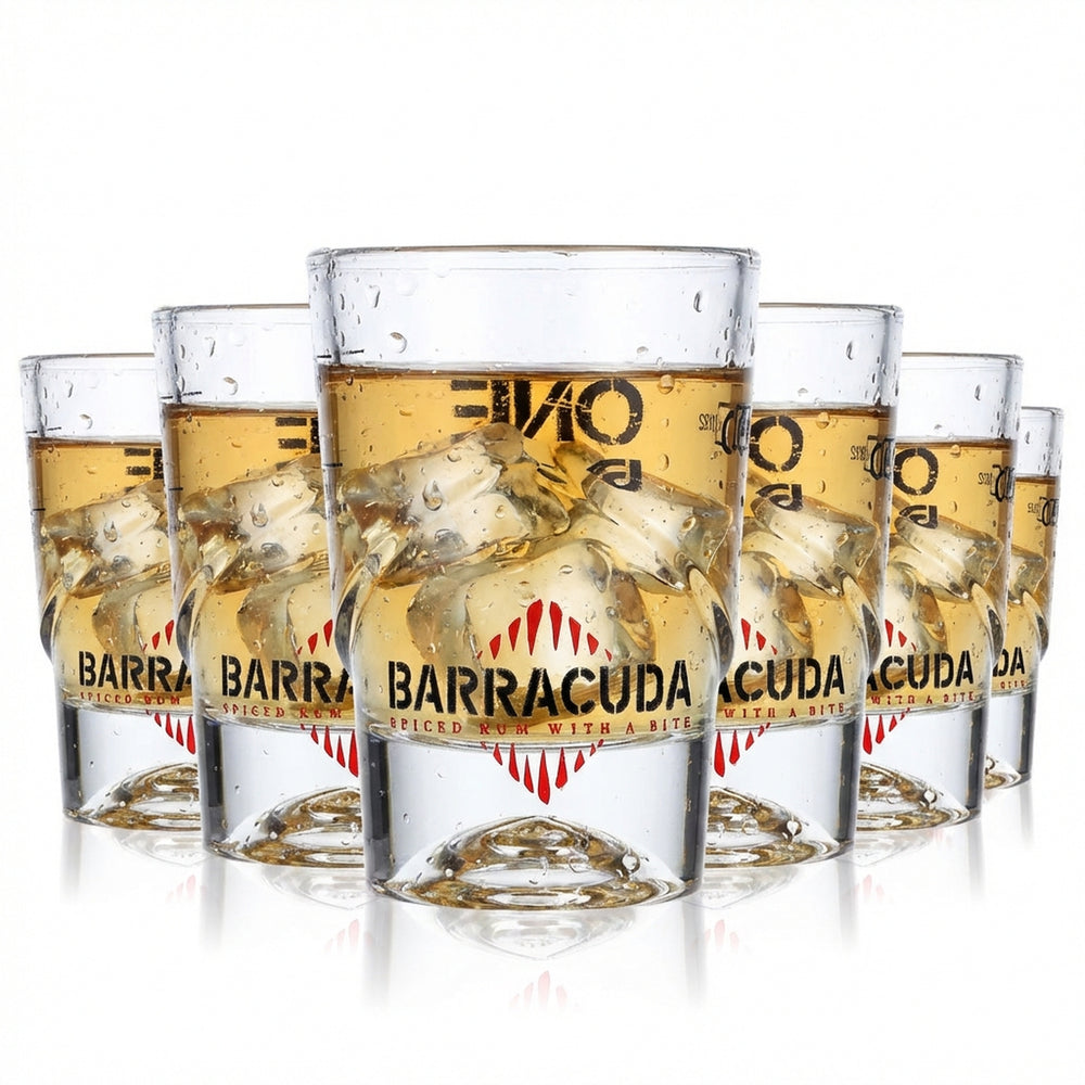 6x Verres à rhum Barracuda Verres à shot courts Verres à shot 4 cl « One Bite »