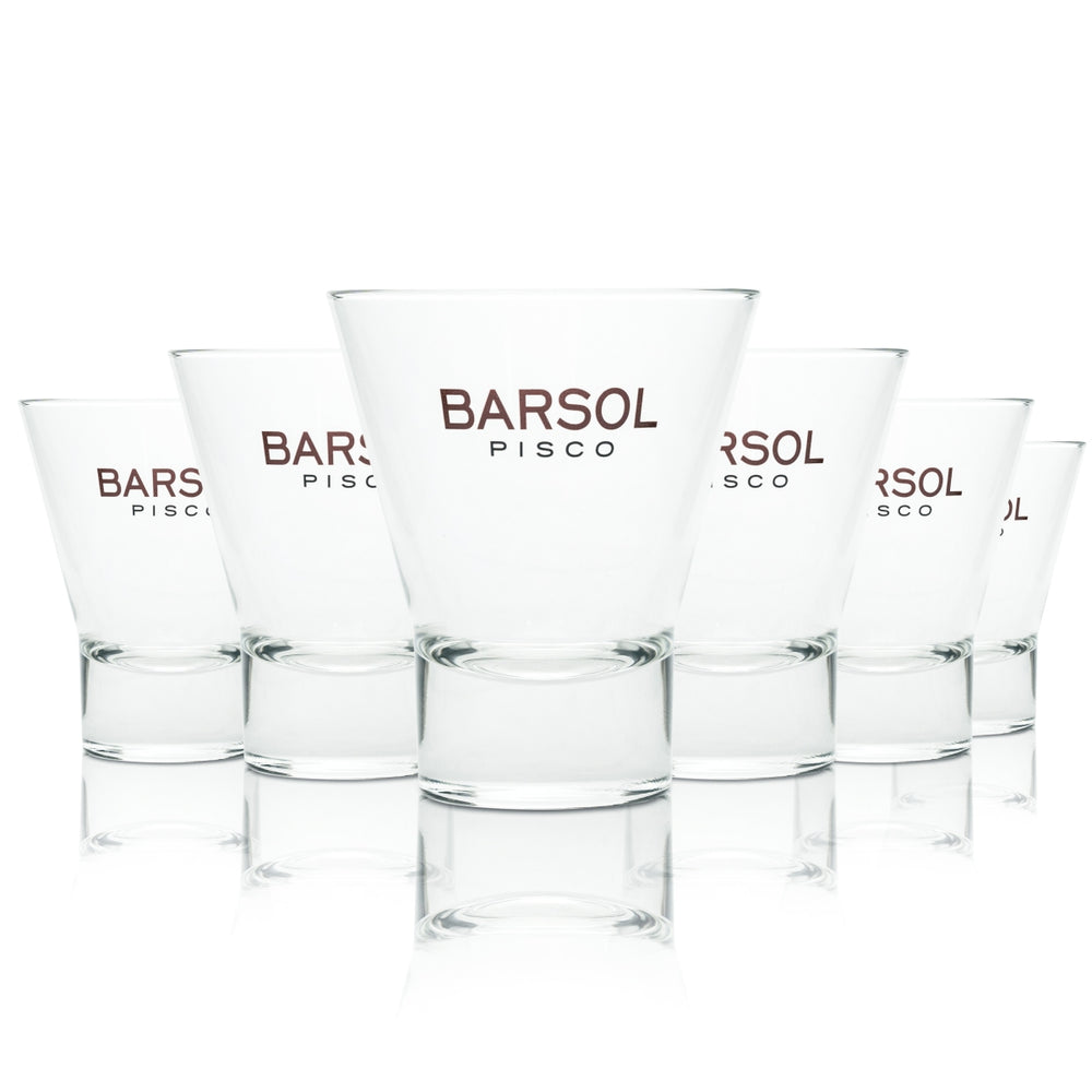 6 verres Barsol Pico Sour 0,25 l, verres à cocktail, dégustation, rétro, lowball, bar