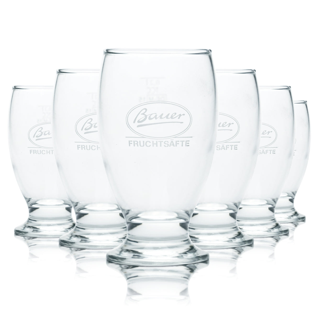 6x Bauer Verre 0,2 l Verre à pied Coupe Verres à jus Limonade Eau minérale Restauration