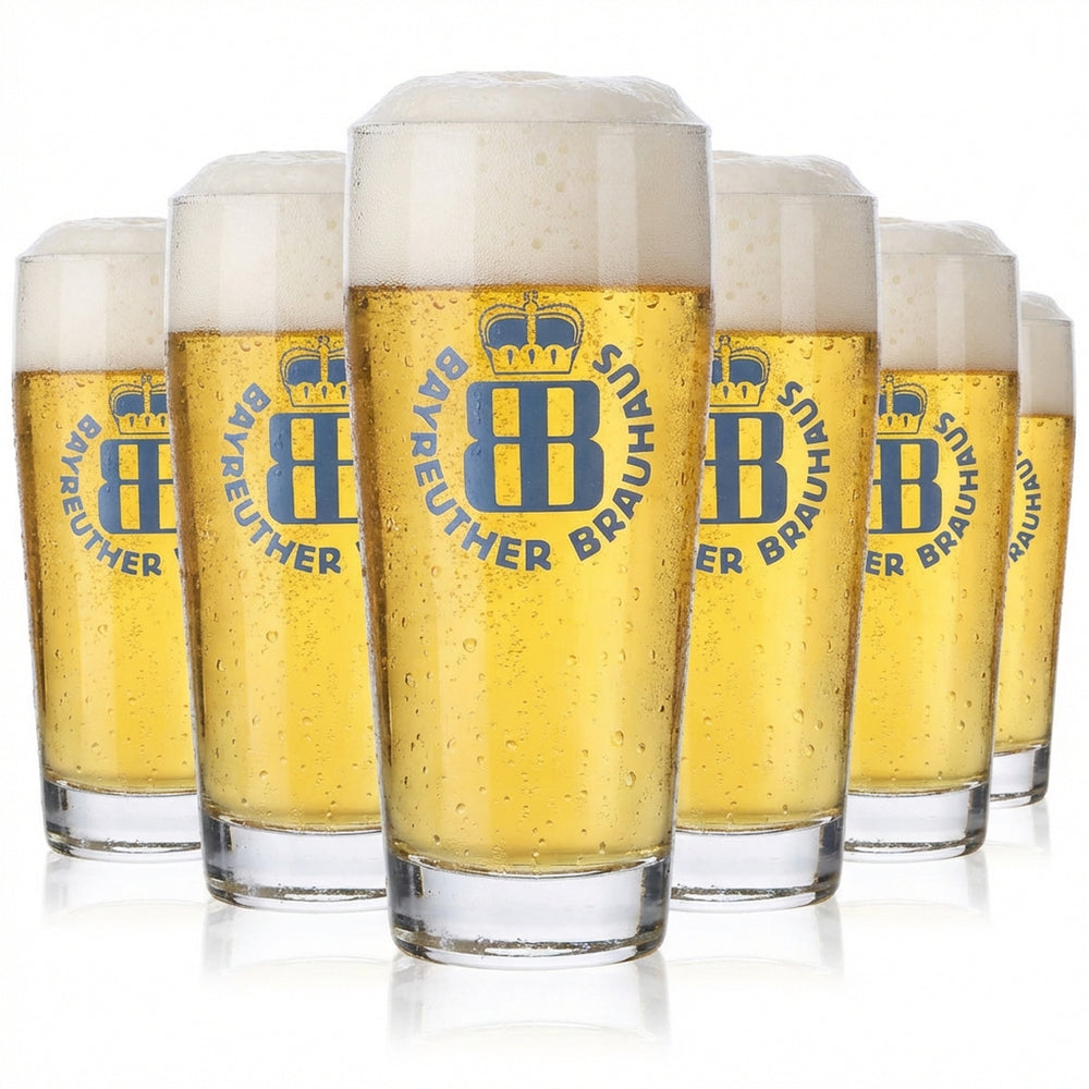 6 verres à bière Bayreuther 0,2 l Verres à bière Logo bleu