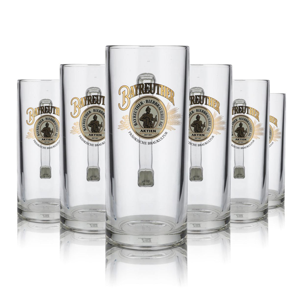6x Bayreuther Bierbrauerei verre 0,4l chope à bière Humpen Seidel set de verres Gastro