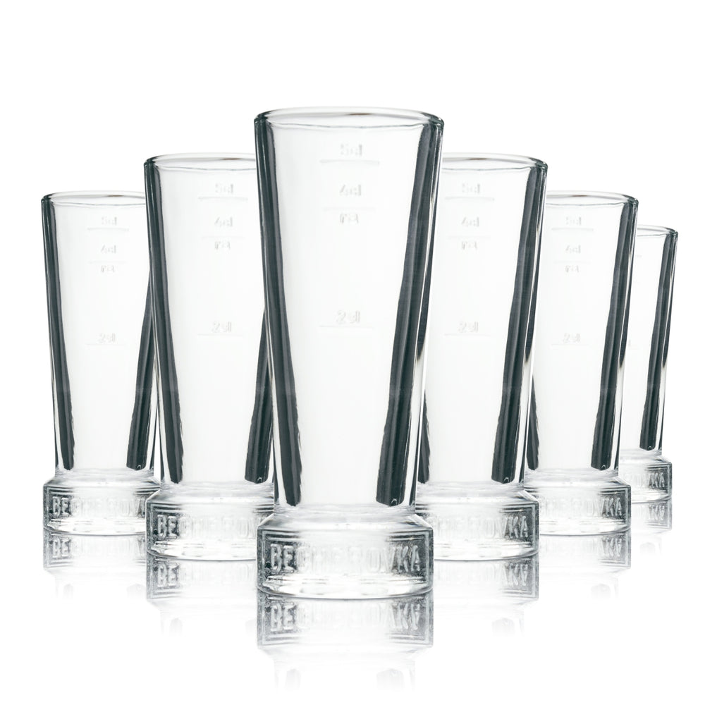 6 verres à shot en verre Becherovka Vodka 5 cl rastal