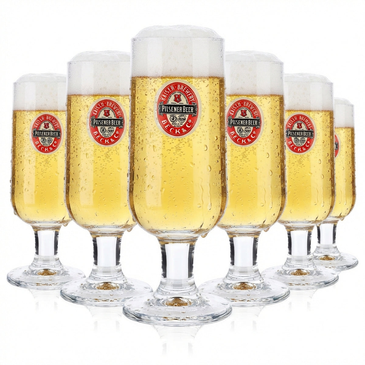 Lot de 6 verres à bière Beck's 0,3 l, logo rétro « Pilsener Beer » (Ritzenhoff)