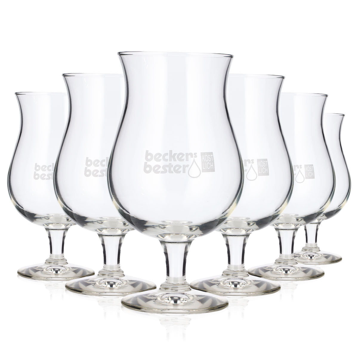 Lot de 6 verres à vin « Becker's Bester » de 0,62 l, forme calice, logo blanc, marque Durabor