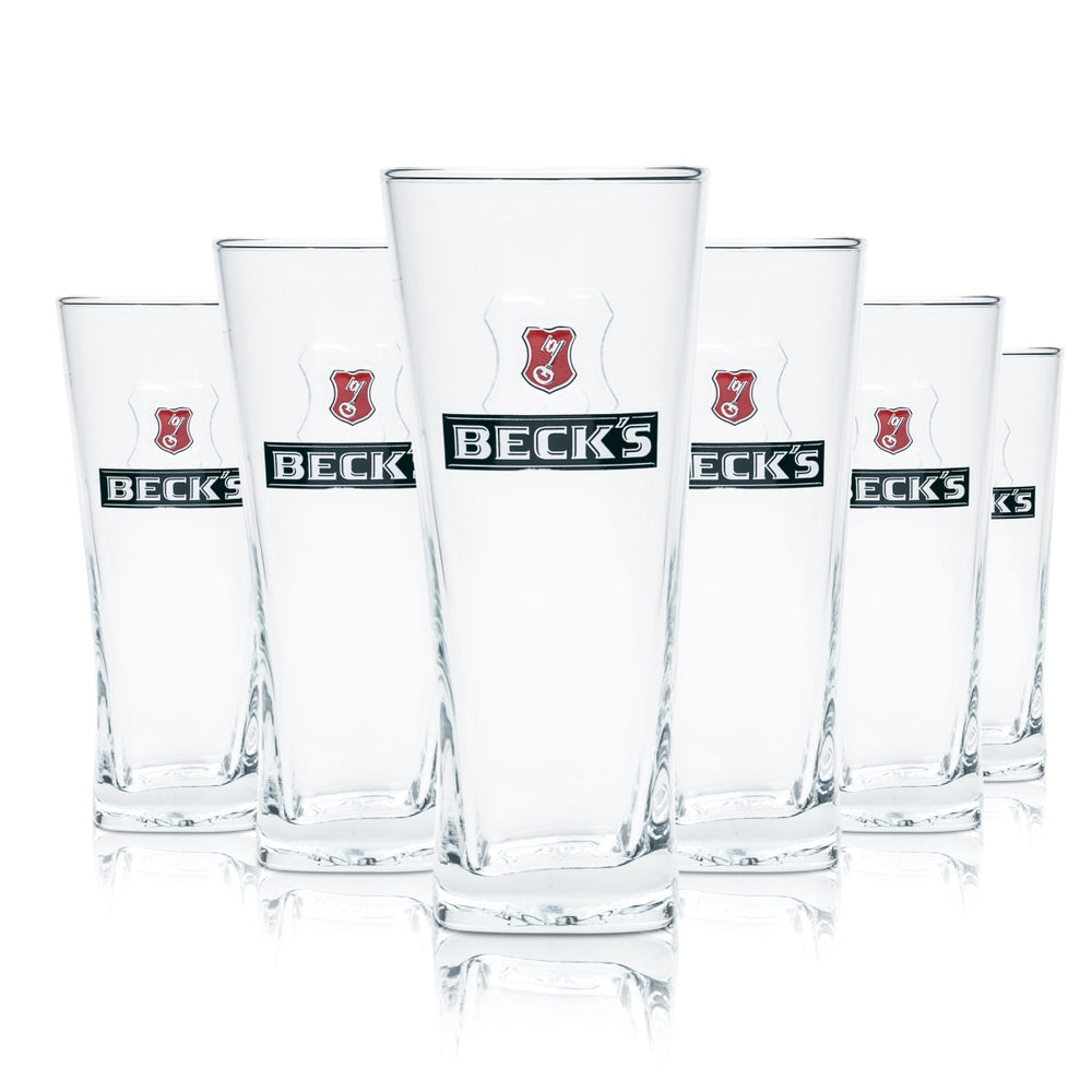 6 verres à bière Becks 0,3 l Henry Willi verres relief imprimés brasserie