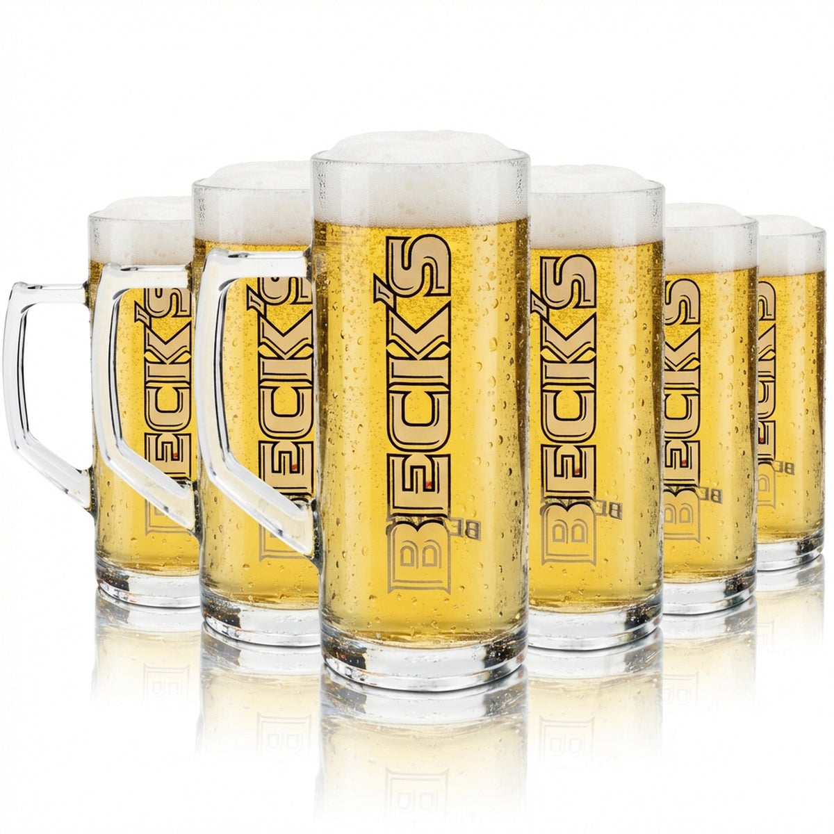 6 verres à bière Becks 0,3 l, chope Donau Sahm