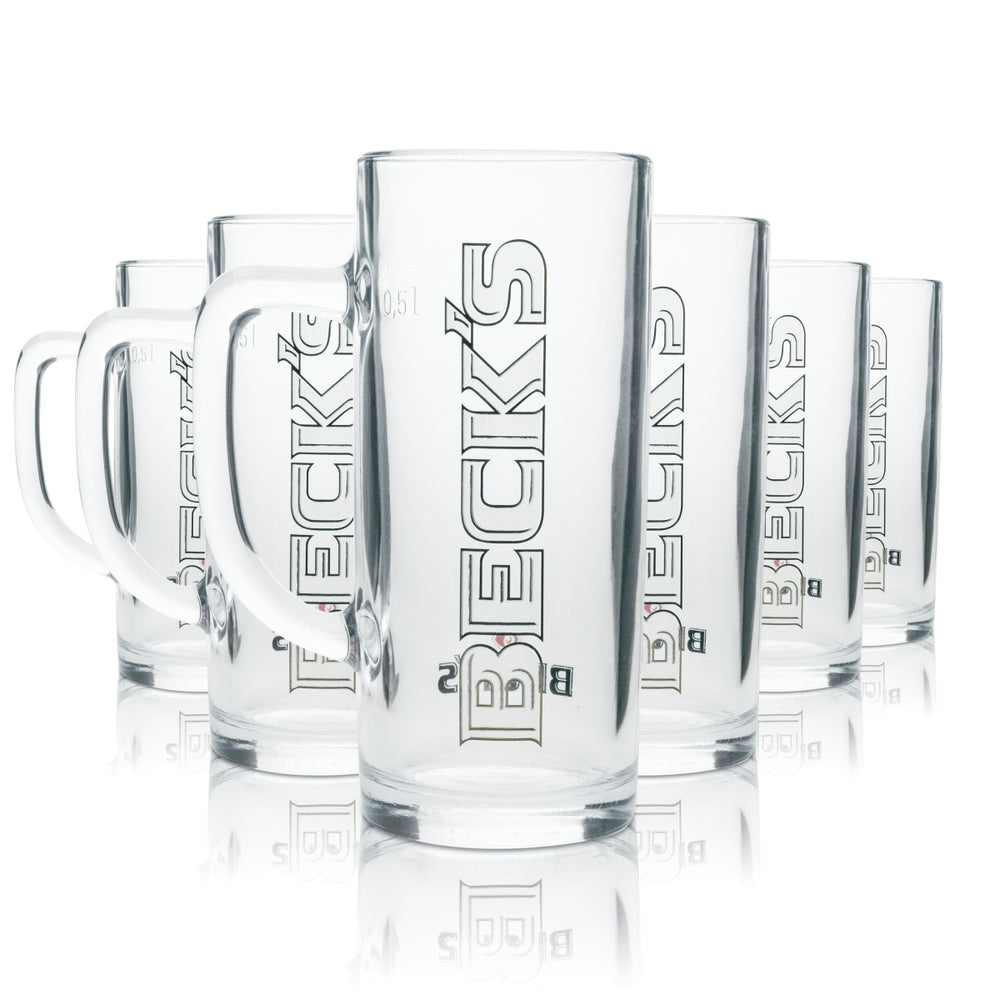 6 verres à bière Becks 0,5 l, chope Donau Sahm