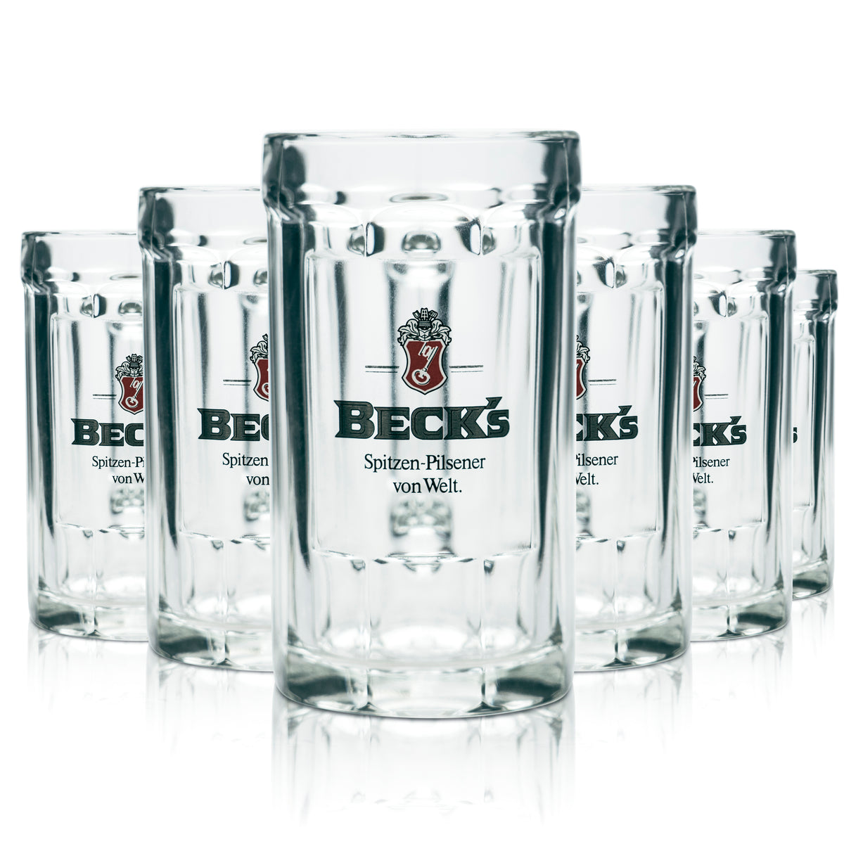 6 verres à bière Becks 0,5 l à relief Sahm Seidel Ancien logo Verres à relief Chopes – Vue 5