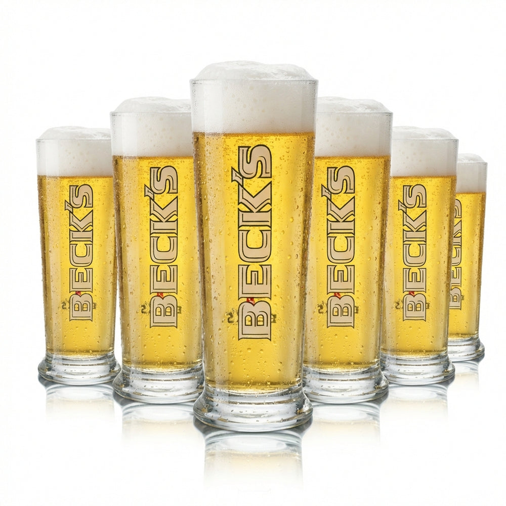 6 verres à bière Becks Seattle 0,25 l, verres tulipe, verres à bière, verres à pils, verres à cocktail, verres à whisky, verres à liqueur, verres à vodka, verres à gin, verres à rhum, verres à