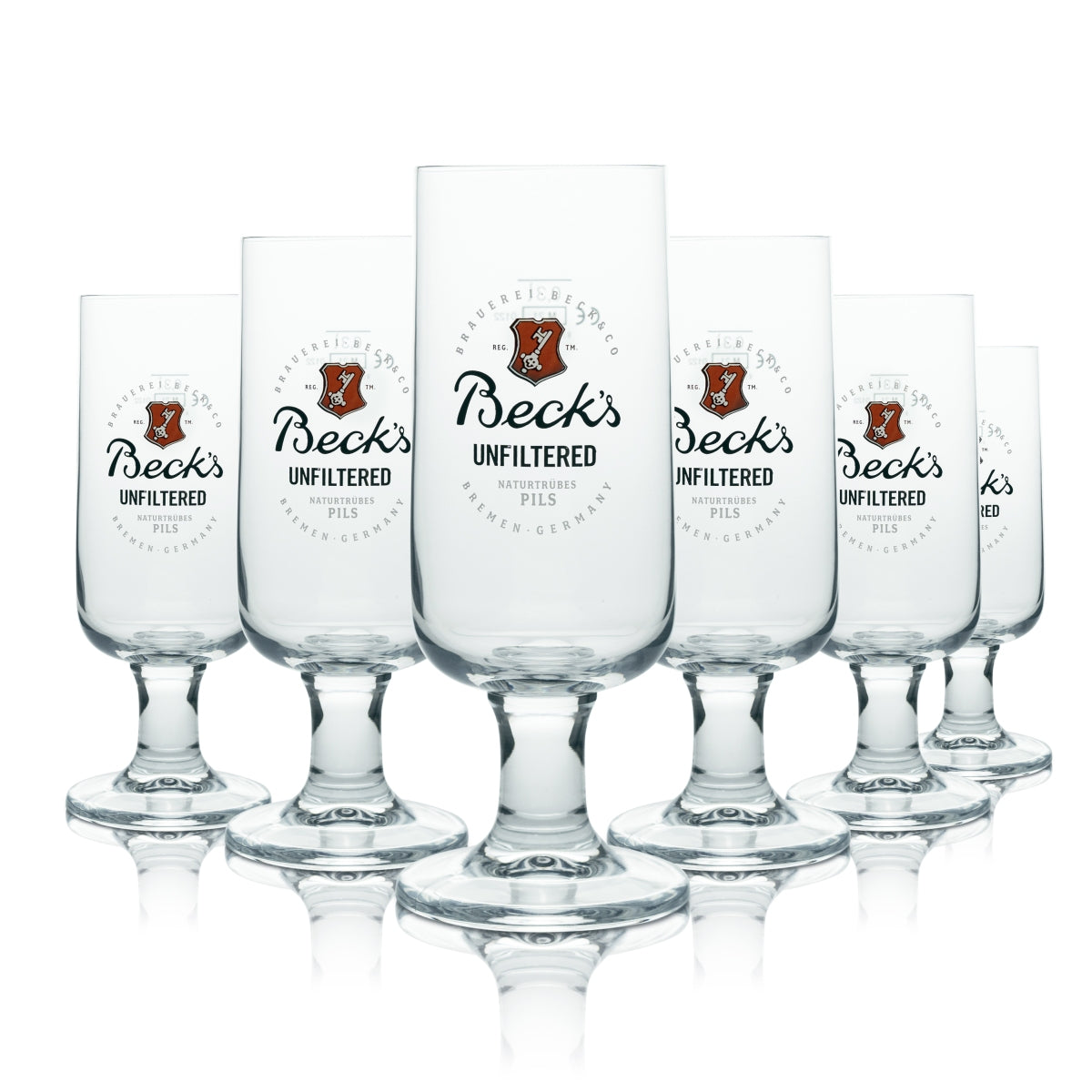 6 verres à bière Becks 0,3 l, forme tulipe, édition spéciale Pils non filtrée naturellement trouble – Vue 3