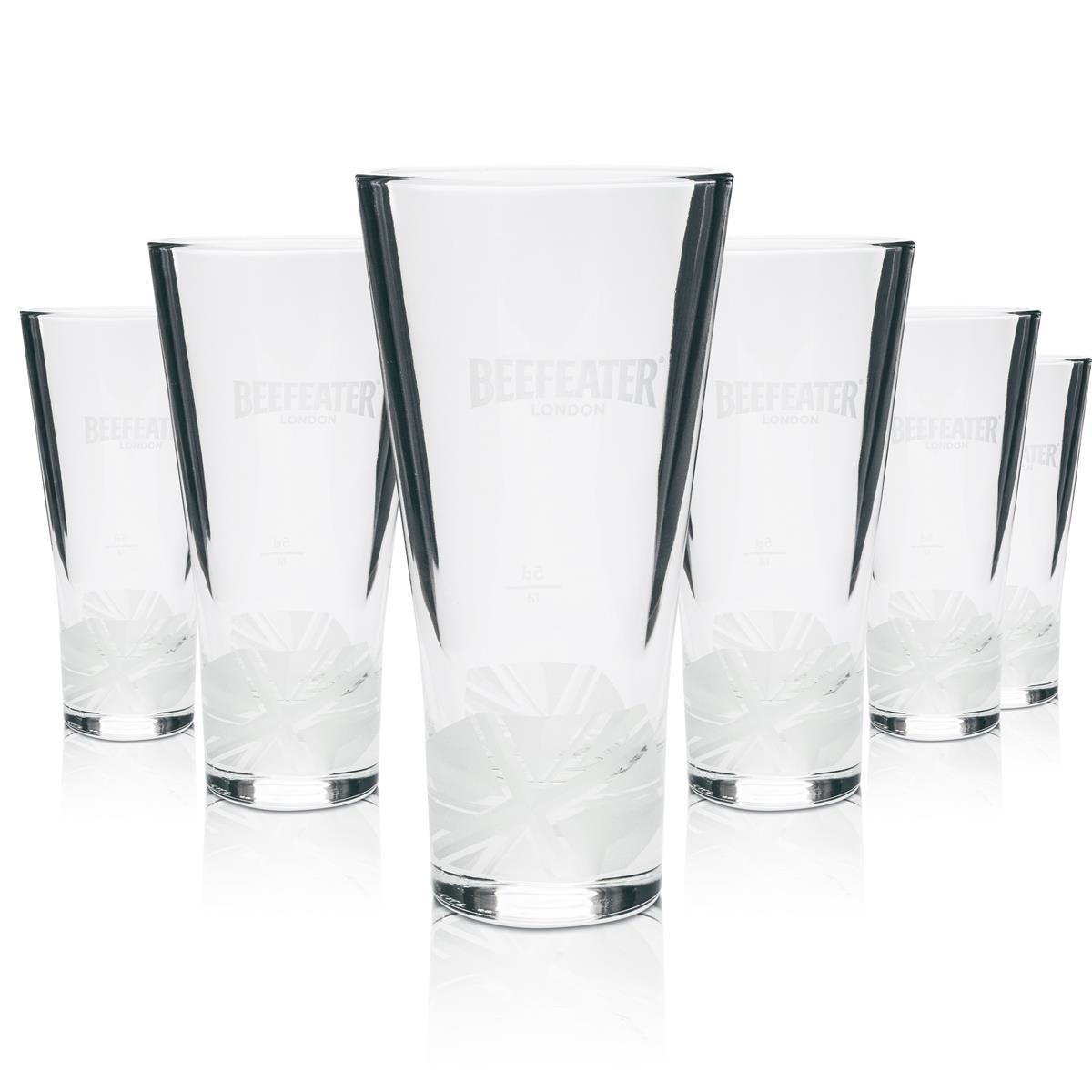 6 verres Beefeater 0,3 l pour gin tonic fizz long drink, verres à cocktail calibrés, qualité gastronomique