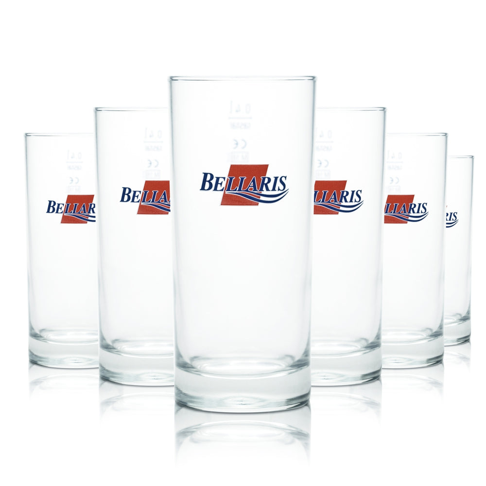 6x Bellaris Verre 0,4 l Verres à eau minérale Verres à soda Jus calibrés