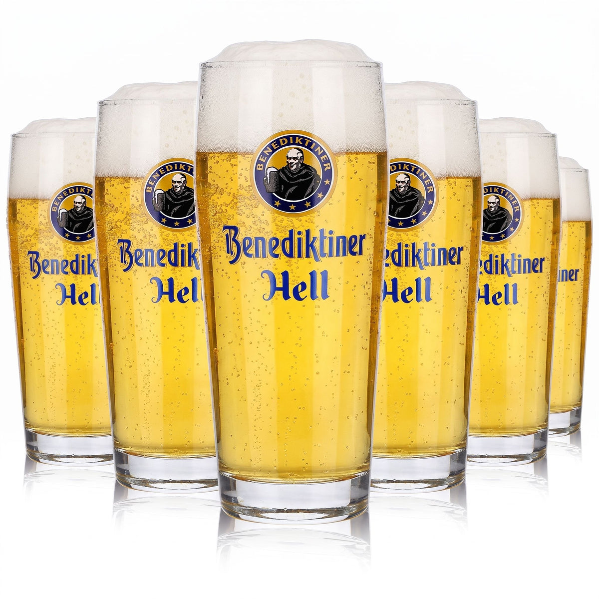 Lot de 6 verres à bière bénédictins de 0,5 l, modèle « Hell » Sahm