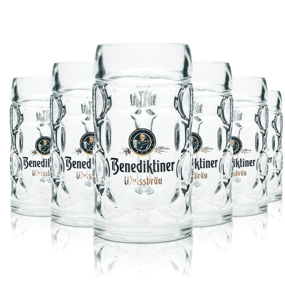 6 verres à bière Benediktiner Weissbräu 0,5 l, chope Isar Seidel avec anse