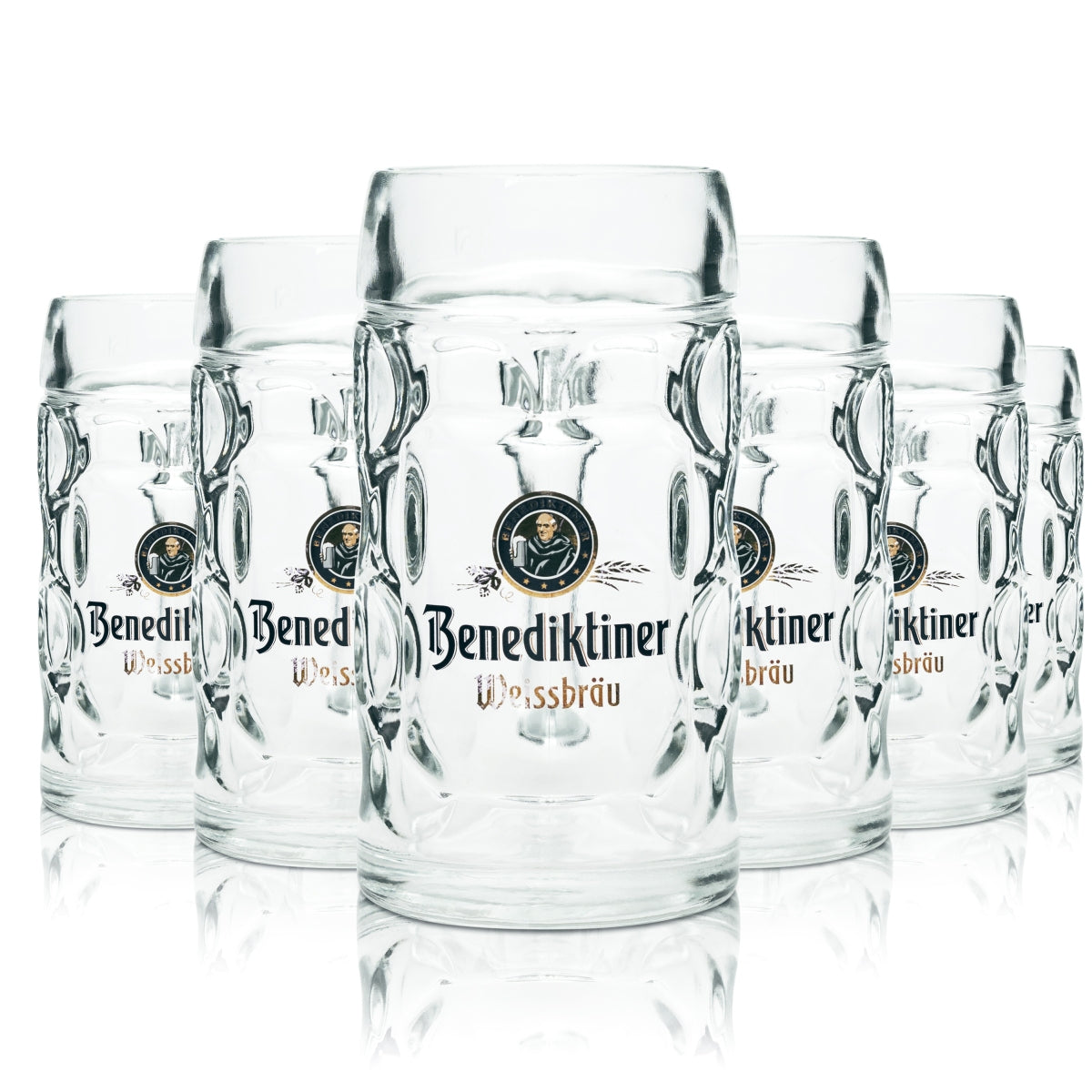 6 verres à bière Benediktiner Weissbräu 0,5 l, chope Isar Seidel avec anse