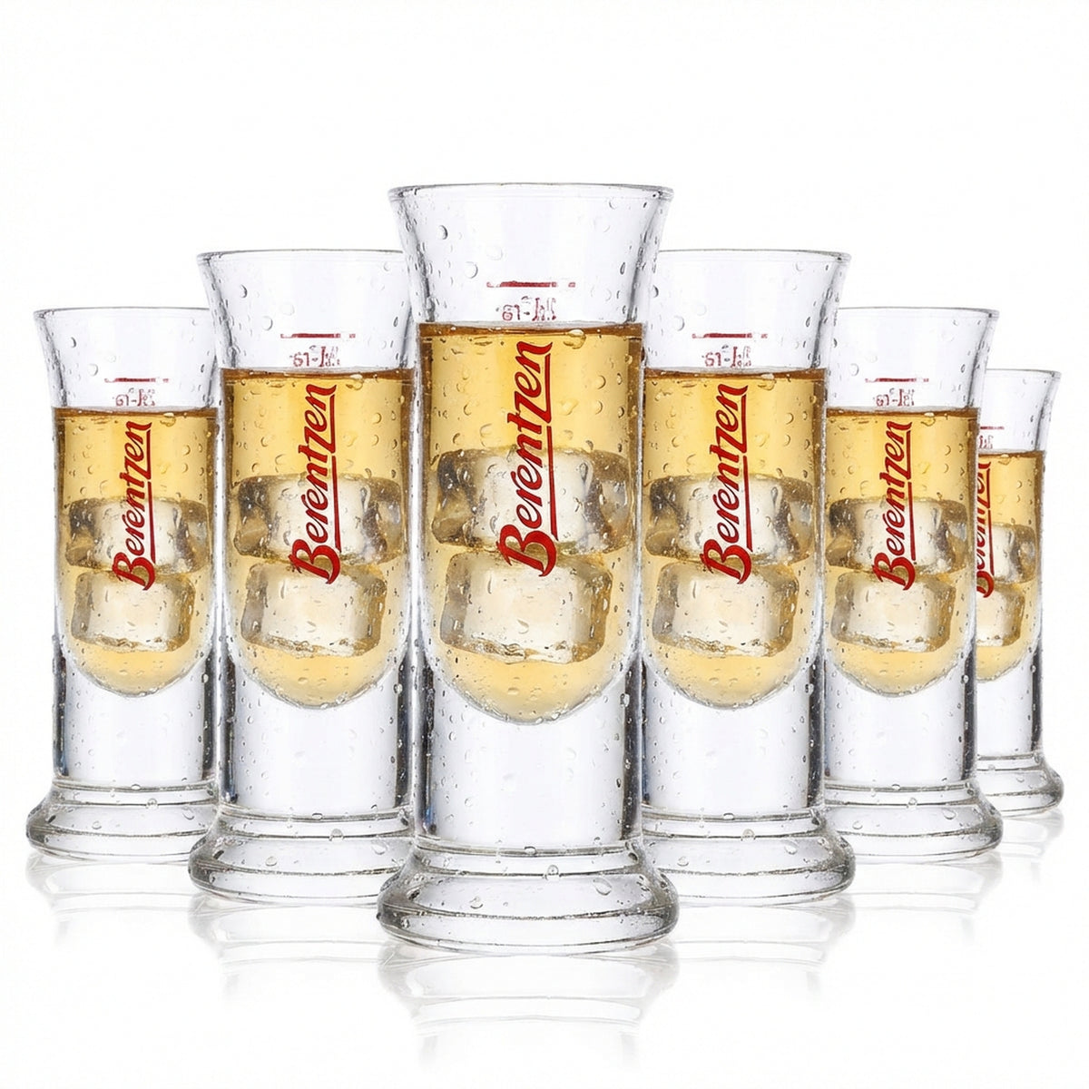 6x Verre à liqueur Berentzen Verre à shot Stamper 2 cl Logo rouge vertical