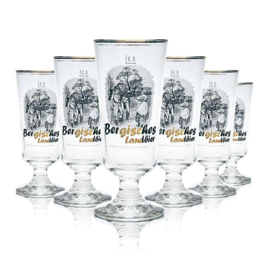 6x Bergisches Landbier Verre à bière 0,3l Culot de brasseur Verre de coupe Tulipe Set de verres