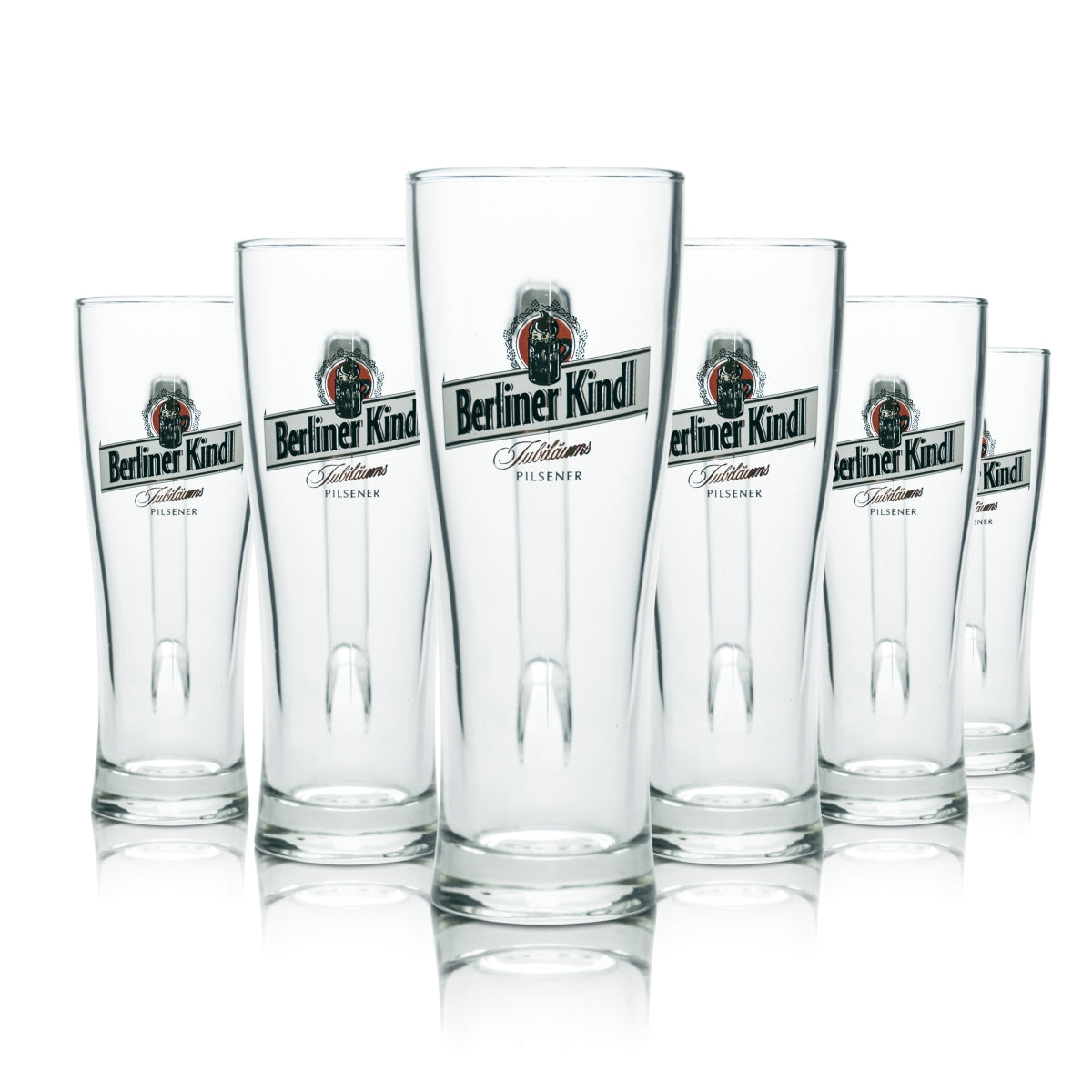 6 verres Berliner Kindl 0,5 l, design chope à bière, verres profilés, brasserie Pilsener