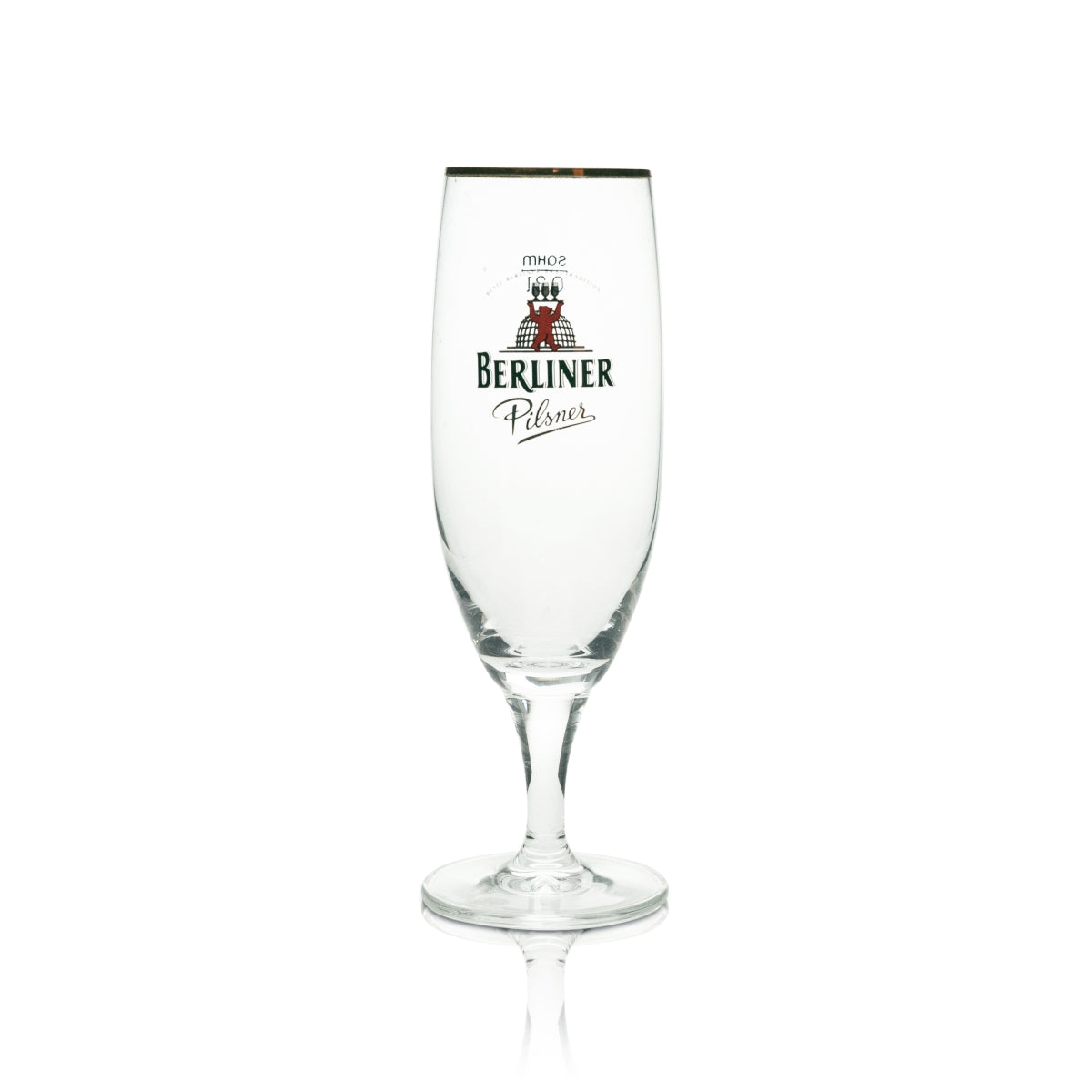 6 verres à bière Pilsener Berlin 0,3 l, bord doré, logo doré Sahm – Vue 2