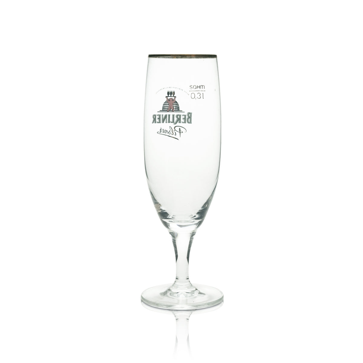 6 verres à bière Pilsener Berlin 0,3 l, bord doré, logo doré Sahm – Vue 3