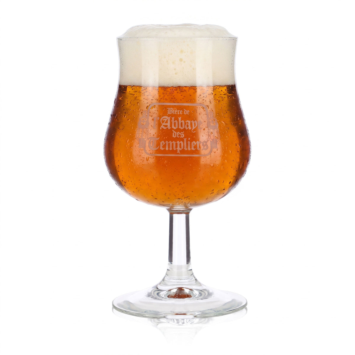 6 verres à bière « Bieres d’Abbaye » de 0,38 l, forme tulipe, avec le logo « Ritter » en blanc (lot de 6) – Vue 2