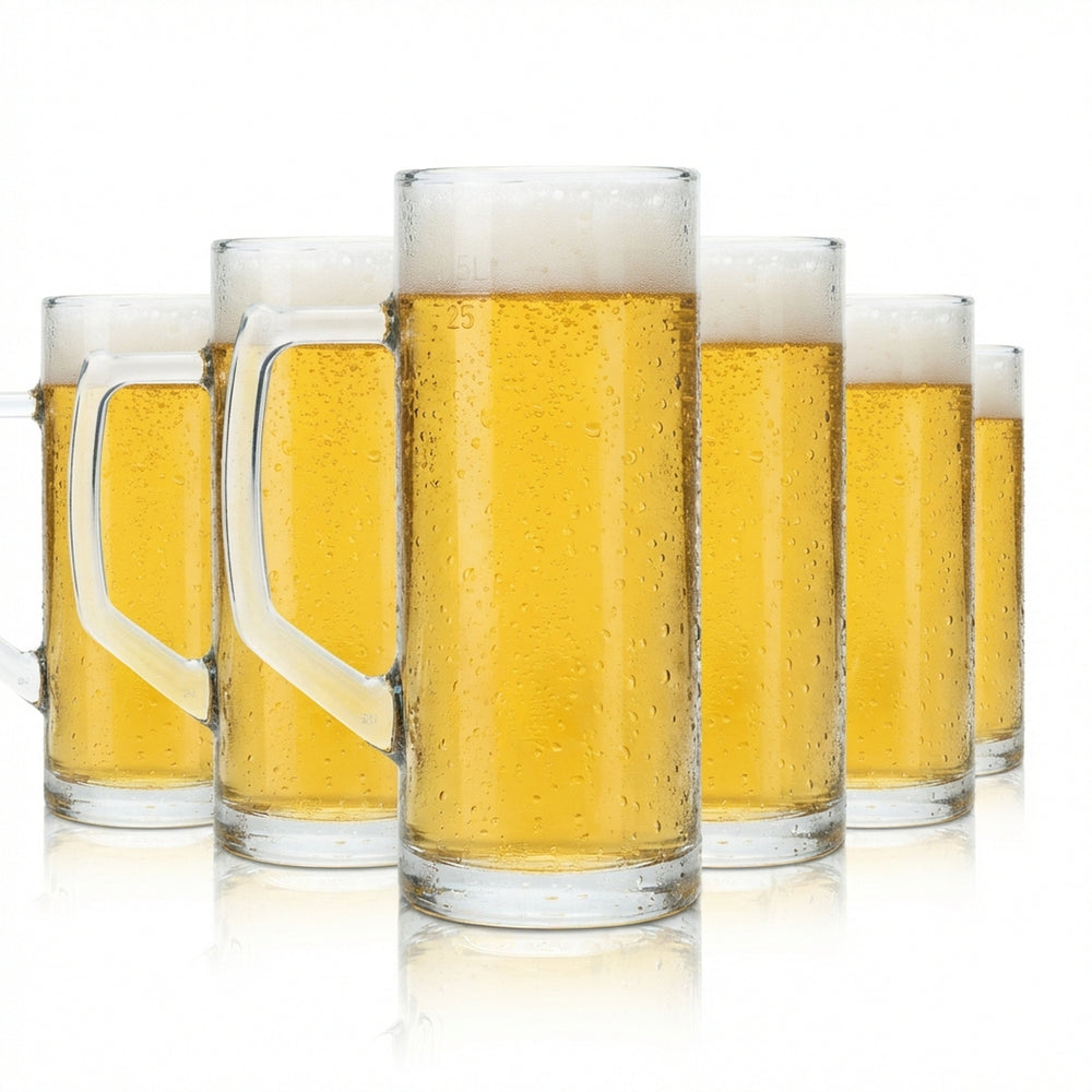 6 chopes à bière 0,3 l en verre Seidel « Reno » Borgonovo Verres de marque Henkel Humpen