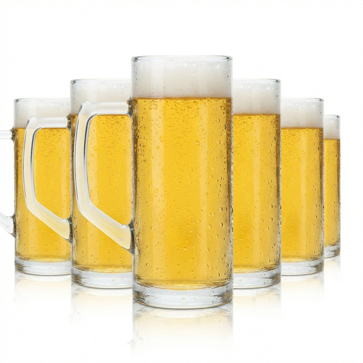 6 chopes à bière 0,3 l en verre Seidel « Reno » Borgonovo Verres de marque Henkel Humpen