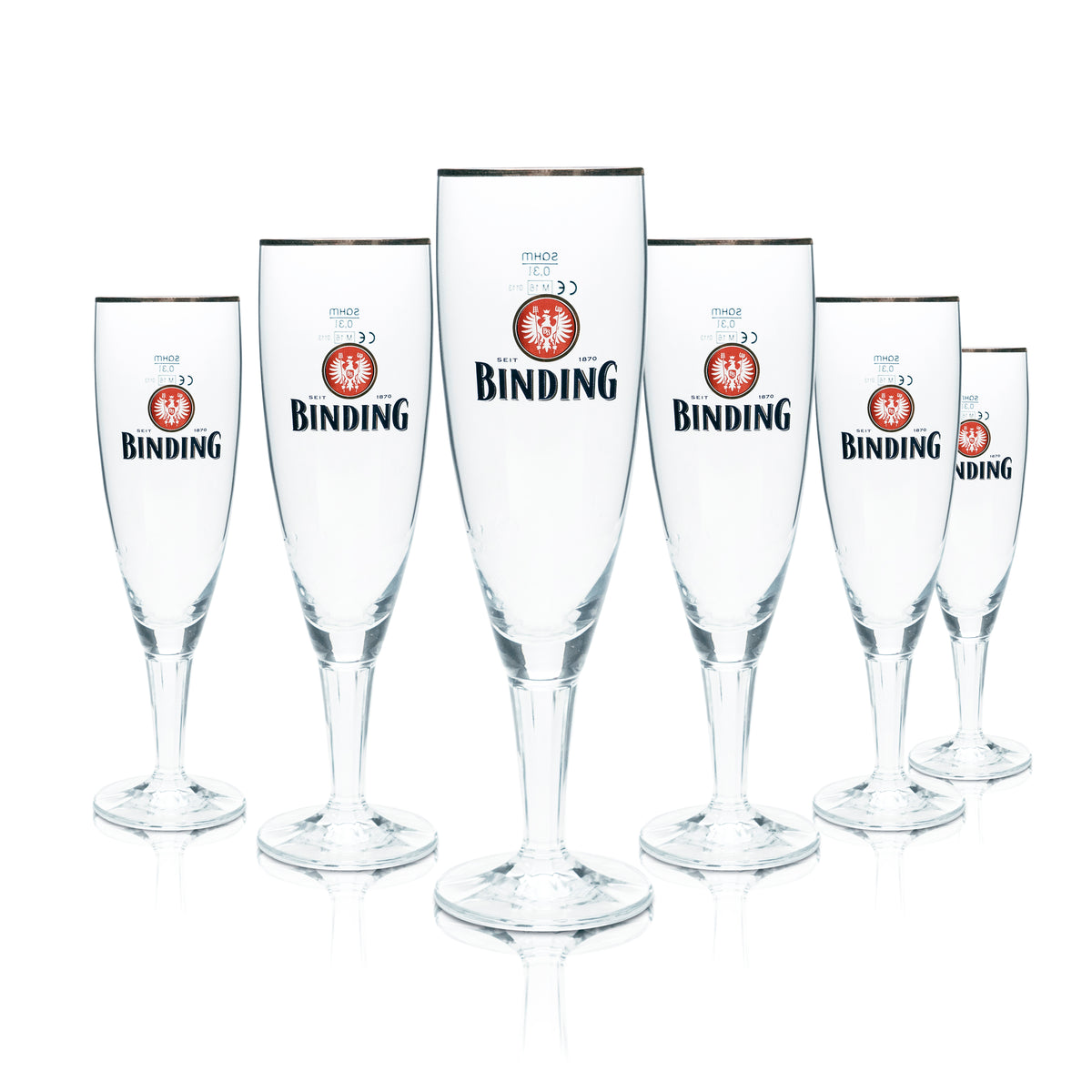 6 verres à bière 0,3 l avec bord doré, forme tulipe, pour bars, brasseries et cafés – Vue 6