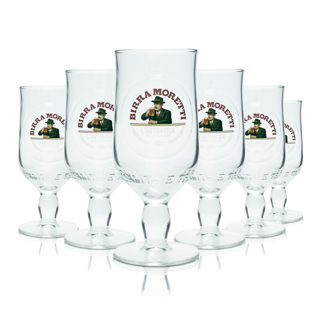 6x Birra Moretti Gas 0,25 l verres tulipe Ricetta Dal 1859 Pils Italie – Vue 3