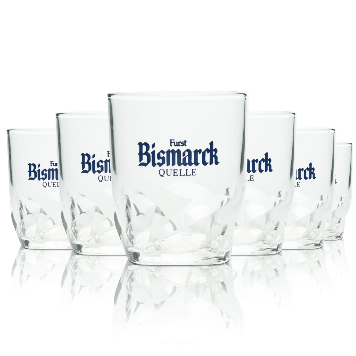 6x verre à eau Bismarck Quelle 0,1 l, verre relief cristal, verre gastronomique