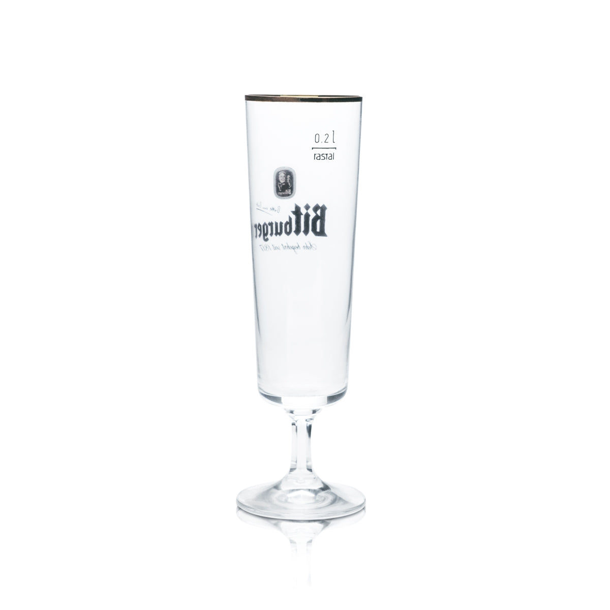 6 verres à bière Bitburger 0,2 l, forme tulipe, bord doré, brasserie, gastronomie, bar, pils – Vue 3