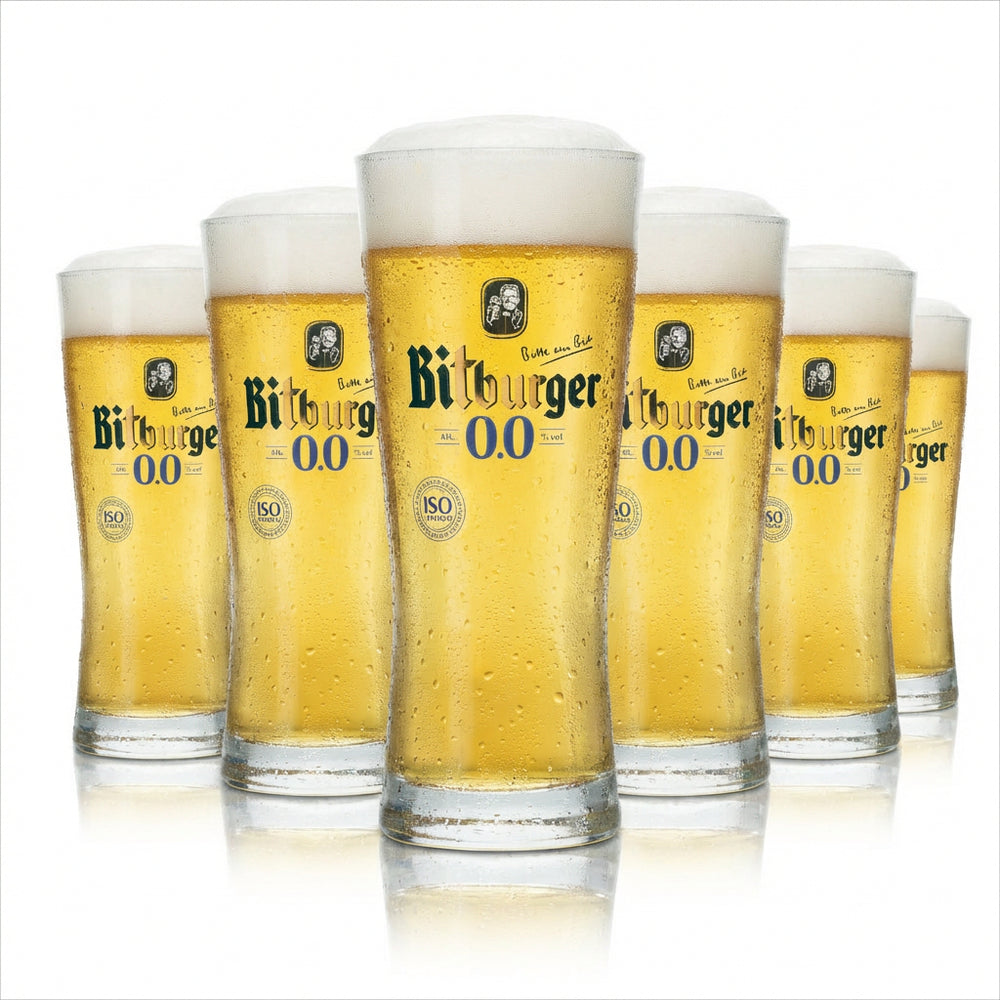 6 verres à bière Bitburger 0,3 l, forme tulipe, sans alcool, pour la restauration