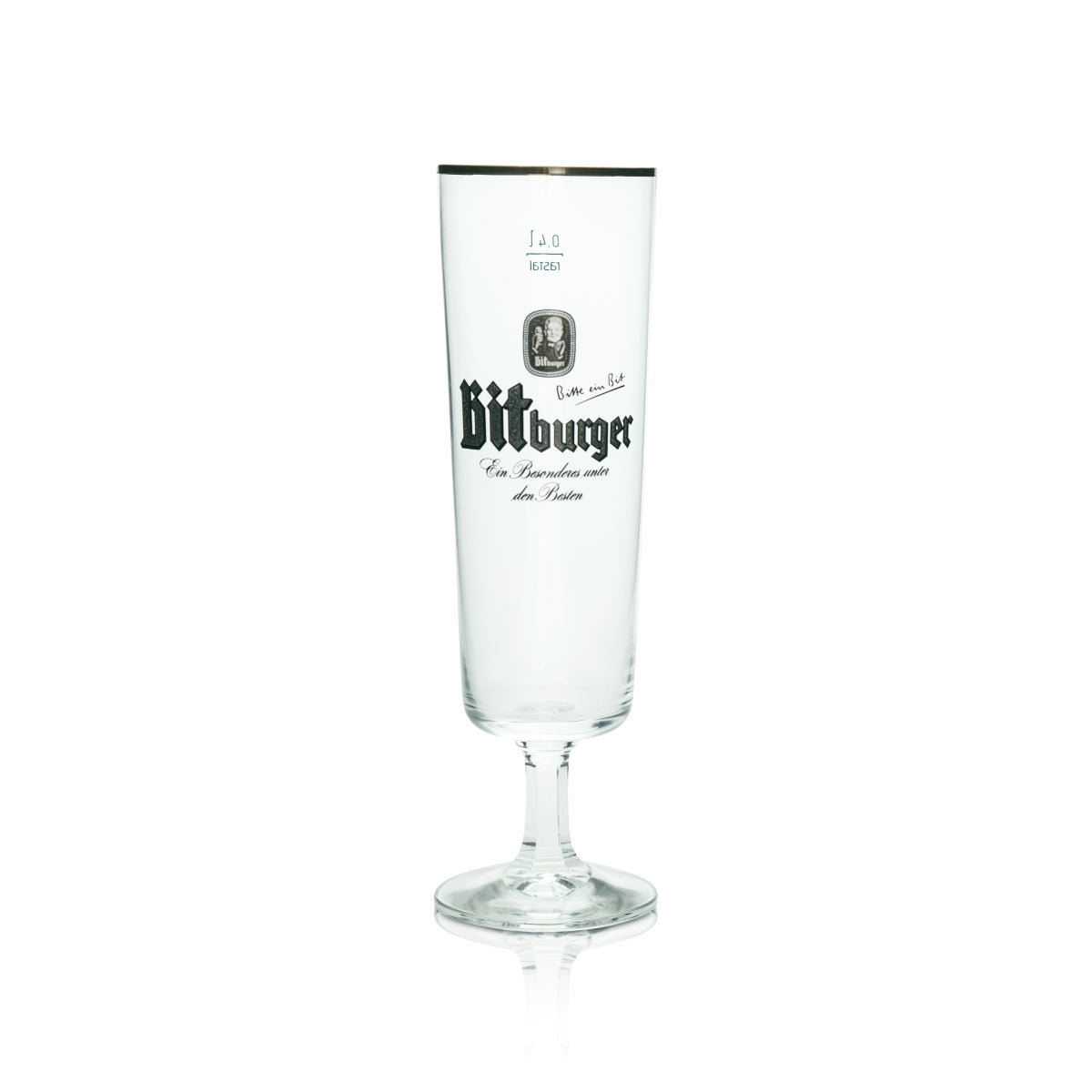 6 verres à bière Bitburger 0,4 l, forme tulipe, style rétro, avec pied – Vue 2