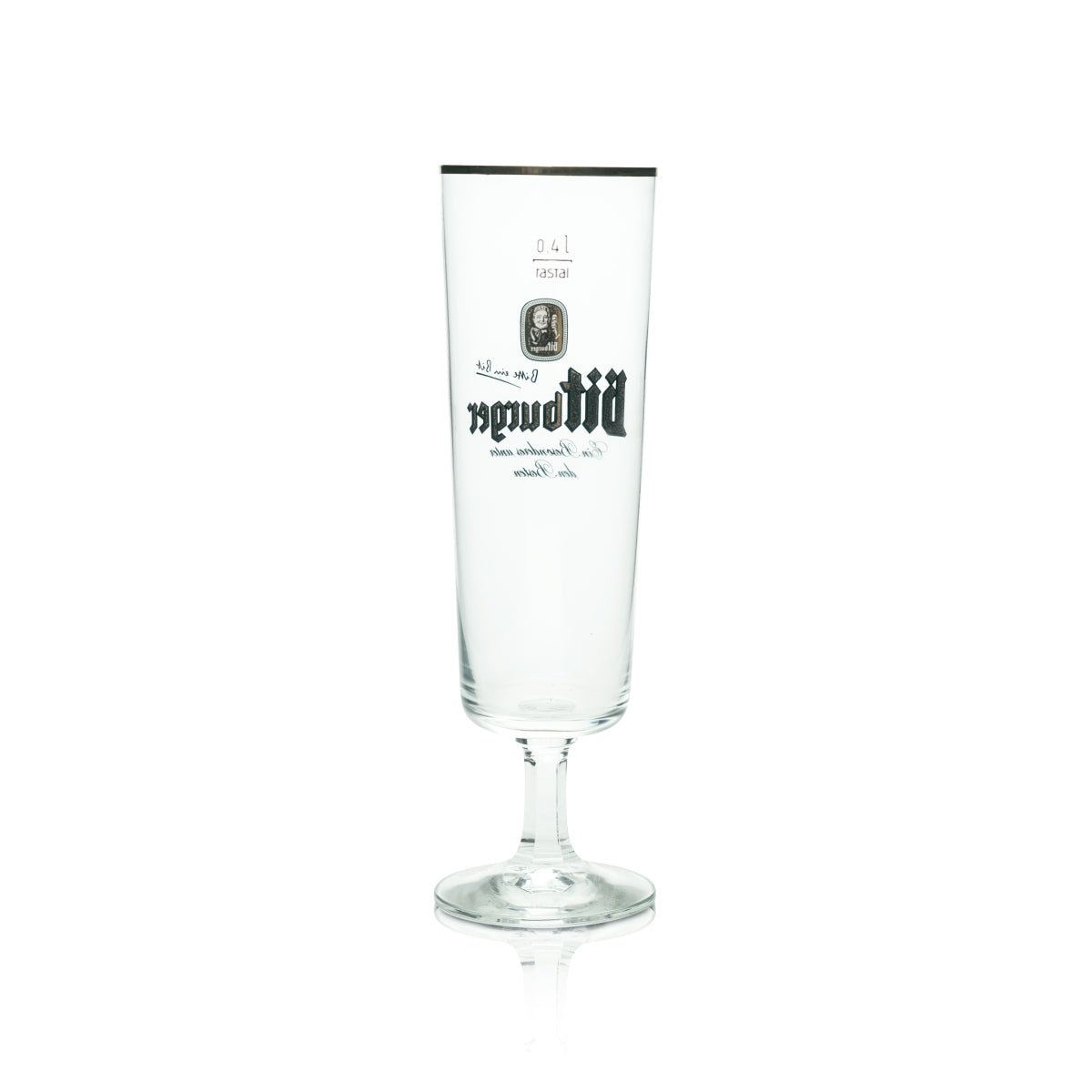 6 verres à bière Bitburger 0,4 l, forme tulipe, style rétro, avec pied – Vue 3
