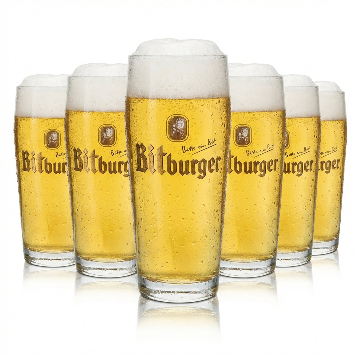 6 verres à bière Bitburger de 0,5 l « Willibecher »