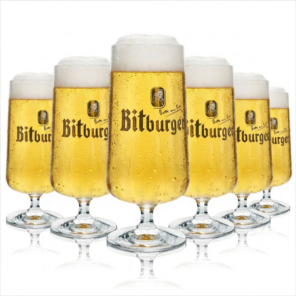 6 verres à bière Bitburger Exclusiv Pokal 500 ml rastal