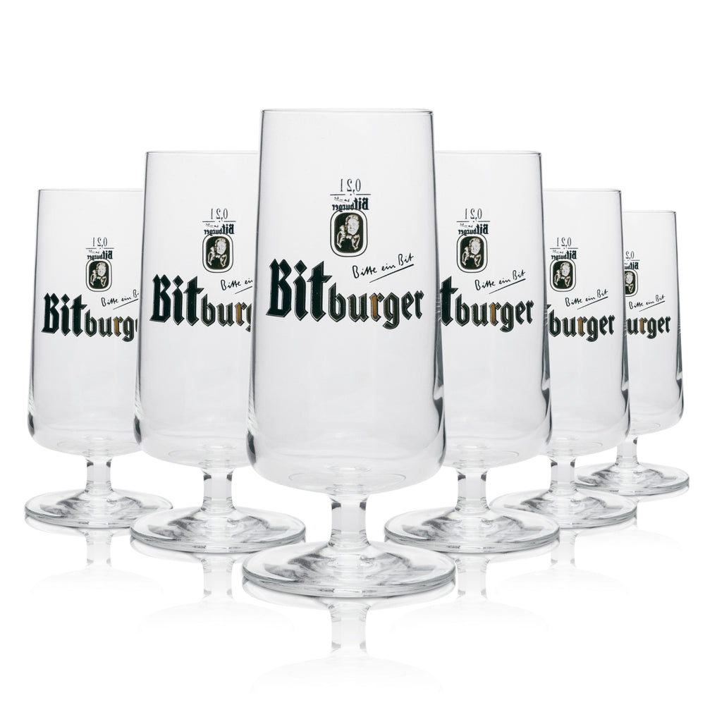 6 verres à bière Bitburger de 200 ml