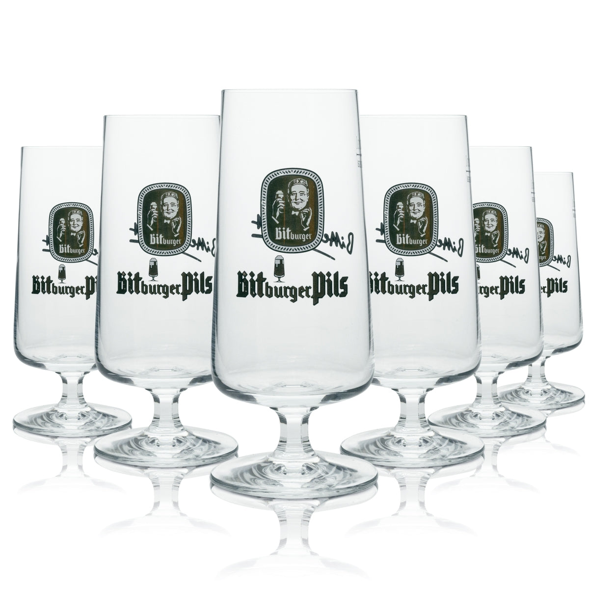 6 verres à bière Bitburger Pils « Bitte ein Bit » Rastal, 300 ml