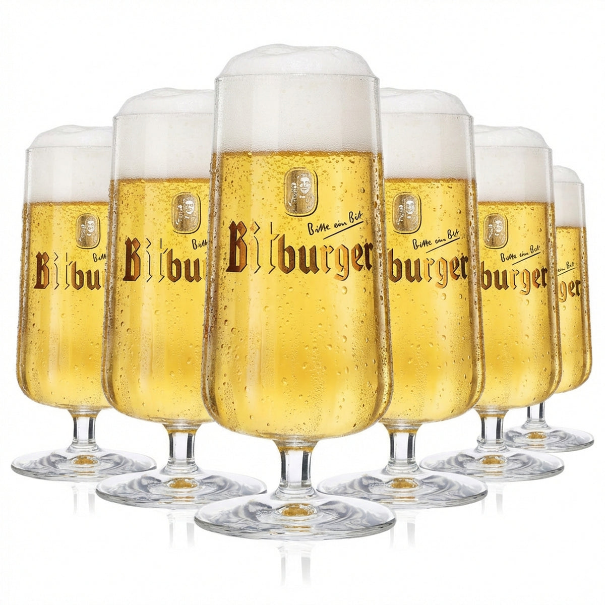 6 verres à bière Bitburger en forme de coupe 0,2 l avec puce NFC Rastal