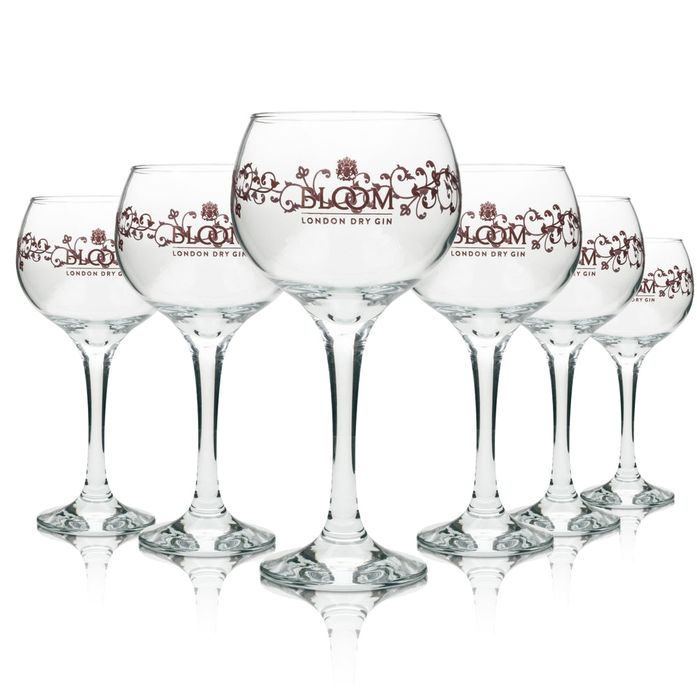 6x Bloom Gin Verre ballon Rose 56 cl