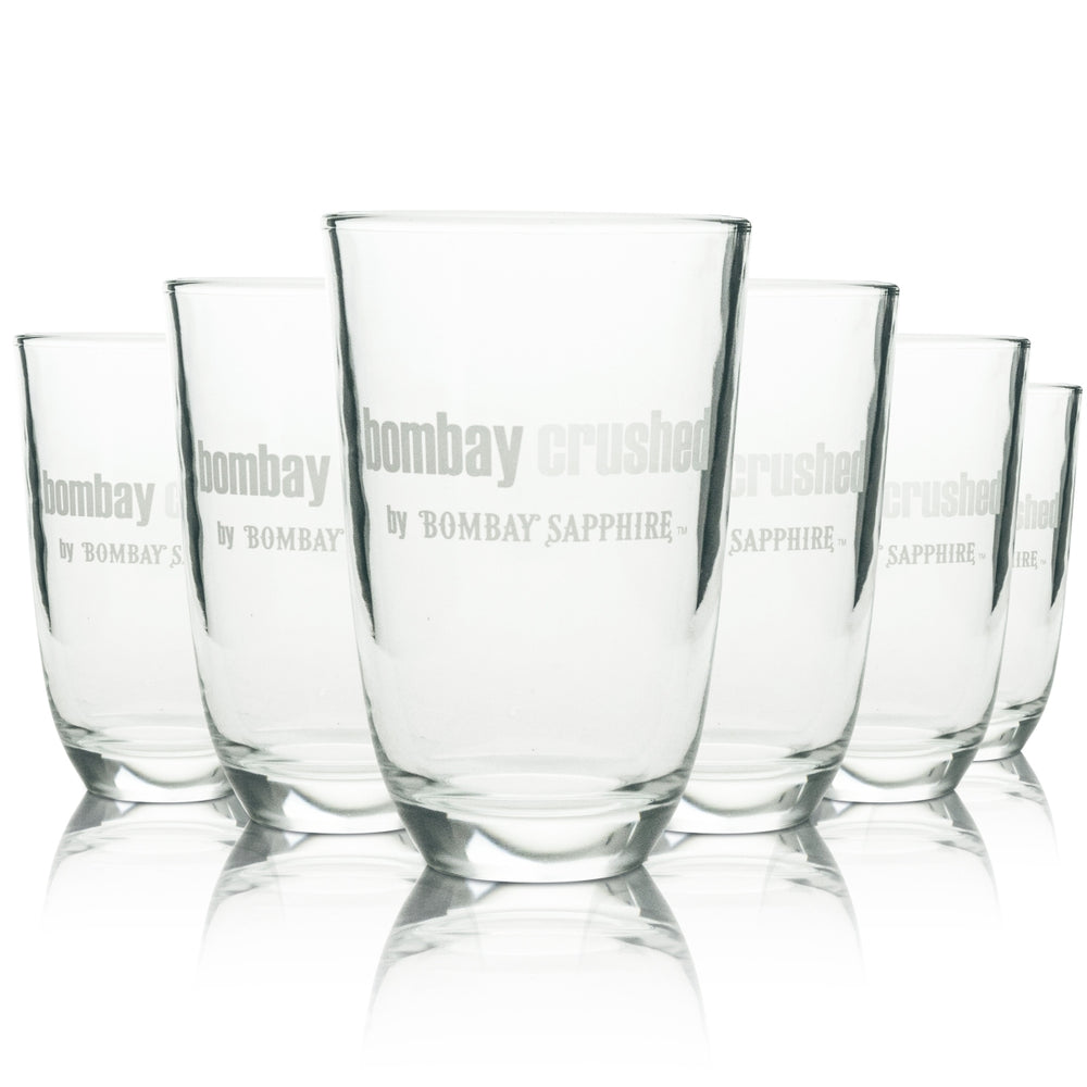 6 verres Bombay 0,42 l Sapphire Gin Tonic Tumbler Gobelets Verres Crushed Edition