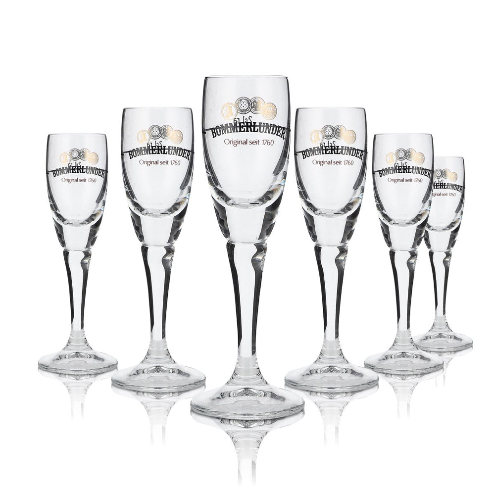 6 verres à schnaps Bommerlunder 40 ml, set de verres à akvavit, verres à liqueur, verres à pied, verres à schnaps
