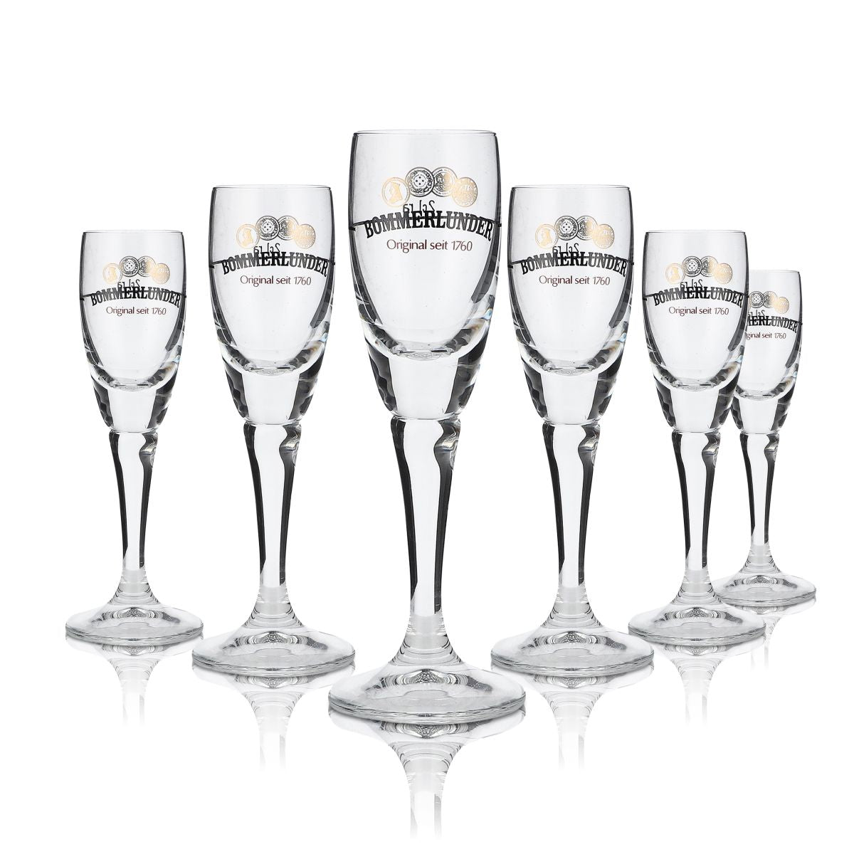 6 verres à schnaps Bommerlunder 40 ml, set de verres à akvavit, verres à liqueur, verres à pied, verres à schnaps