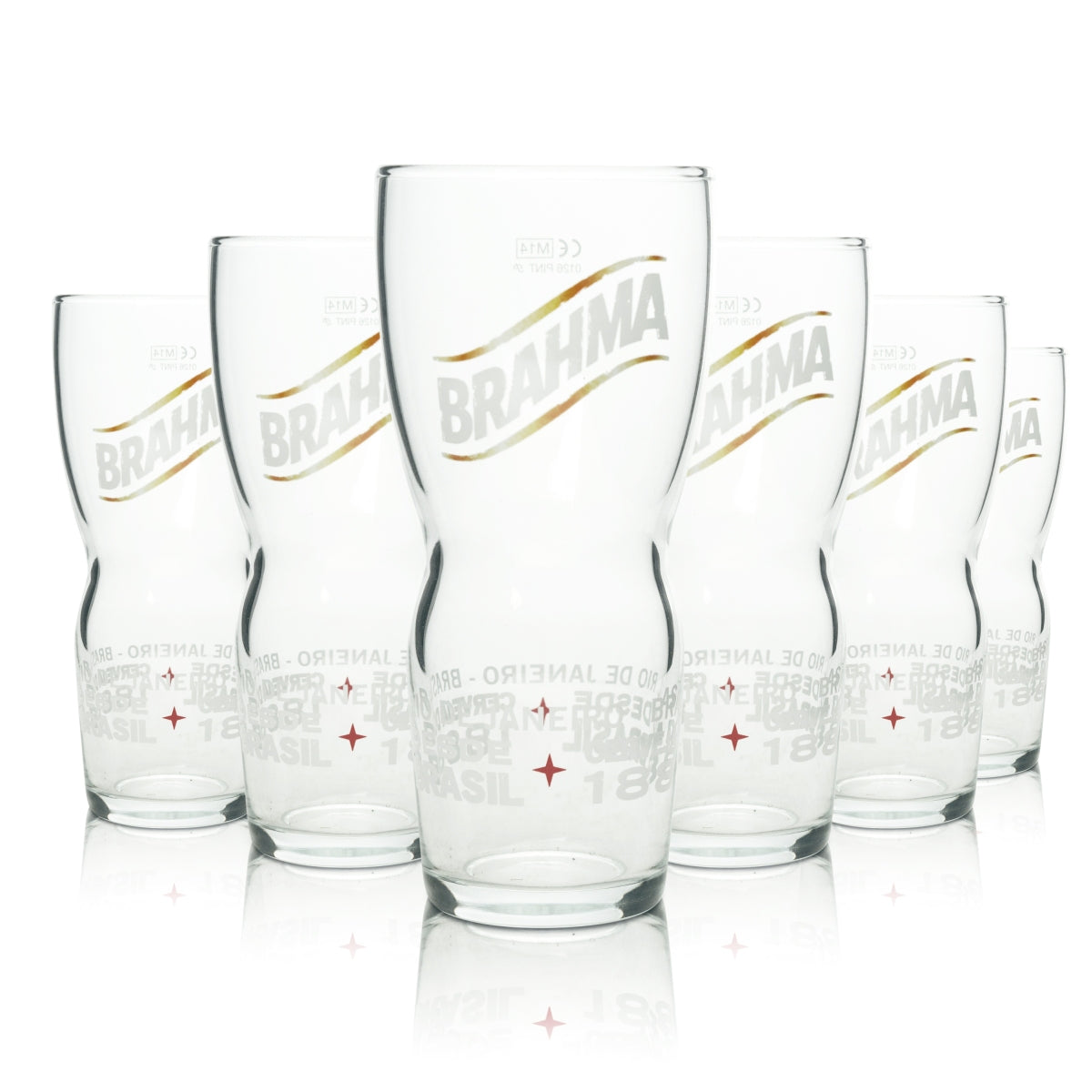 6 verres à bière Brahma 0,5 l, verres à bière Chopp Brasil Lager Beer Brésil