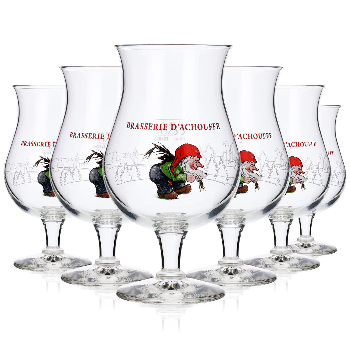 6 verres Brasserie D'Achouffe 0,25 l Verres à bière artisanale Brasserie Belgique Nain Gnome