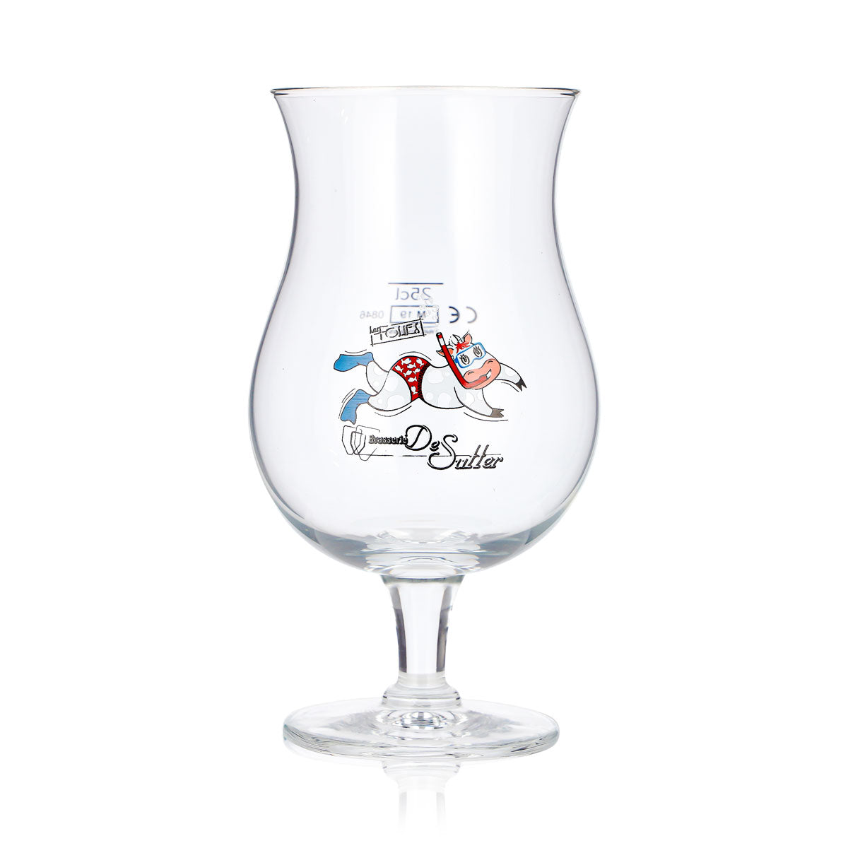 Lot de 6 verres à bière « Brasserie De Sutter » de 0,25 l, verres à bière artisanale avec motif de vache flottante (lot de 6) – Vue 3