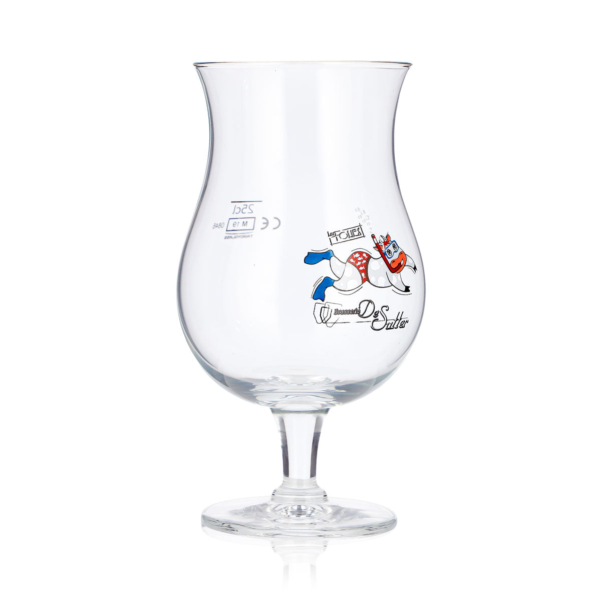 Lot de 6 verres à bière « Brasserie De Sutter » de 0,25 l, verres à bière artisanale avec motif de vache flottante (lot de 6) – Vue 4